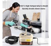 Nettoyeur Vapeur Portatif 1500 W, 6 Vitesses De Vapeur, Chauffage Rapide En 15 Secondes, Réservoir D'eau De 1,2 L Et 4 Brosses Pour Nettoyer Les Carreaux De Céramique Et Les Voitures,Beige