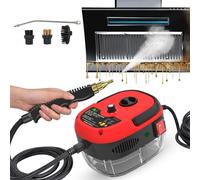 Nettoyeur vapeur portatif à haute température sous pression 2500W, avec 3 Têtes de Brosse, Nettoyeur Vaporisateur pour Cuisines, Voitures, Salles de Bain (1 PC/Base/Rouge)