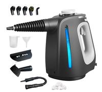 Nettoyeur vapeur portatif sous pression avec 14 accessoires et verrou de sécurité, ajout d'eau illimité pour une cuisson à la vapeur continue, cuiseur vapeur portable multifonction pour le nettoyage