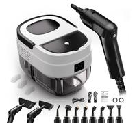 Nettoyeur Vapeur Portatif, Steam Cleaner pour La Maison Multi-usage Nettoyant Vapeur Poignée Réglable 3 Niveaux 1600ML Réservoir d'eau Nettoyeur à vapeur portable pour Fenêtres Cuisine Sol-Blanc