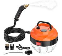 Nettoyeur vapeur pour la maison et la voiture, 6 niveaux, 3800 W, grand réservoir de 1 l, chauffage rapide en 10 secondes, vapeur chaude jusqu'à 221 °C, pour sol, cuisine, fenêtre, salle de bain