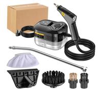 Nettoyeur vapeur pressurisé à haute température, machine de nettoyage sous pression de 1 500 W, 6 niveaux réglables et grand réservoir de 1,2 L, cuiseur vapeur multi-surfaces(Black)