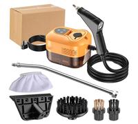 Nettoyeur Vapeur Pressurisé Haute Température 2500 W, Cuiseur Vapeur Portable Multi-surfaces - 6 Niveaux Réglables, Réservoir De 1200 Ml, Chauffage En 10 Secondes(Orange)