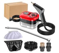 Nettoyeur Vapeur Pressurisé Haute Température 2500 W, Cuiseur Vapeur Portable Multi-surfaces - 6 Niveaux Réglables, Réservoir De 1200 Ml, Chauffage En 10 Secondes(Red)