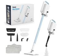 Nettoyeur vapeur rotatif 6 en 1 avec 2 modes, 2 tampons en microfibre, réservoir amovible de 400 ml, câble d'alimentation de 7,9 m, balais vapeur amovibles pour sol, sol stratifié, nettoyage du