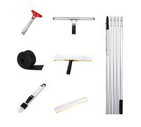 Nettoyeur Vitre 2 en 1, Professionnel Raclette Vitre avec Aluminium Manche Telescopique 500cm Lave Vitre Démontable Kit pour Vitres Hautes Intérieur et Extérieur
