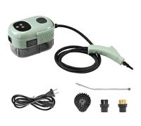 Nettoyeurs À Vapeur 2500W avec 3 Têtes de Brosse Nettoyeur À Vapeur Portable, Réglage À 6 Vitesses, Chauffage en 15 Secondes, Réservoir de 1,1 L, pour Un Usage Domestique green