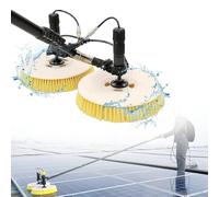 Nettoyeurs électriques de panneaux photovoltaïques, kit de brosse et de poteaux de nettoyage de panneaux solaires à double tête, robot nettoyeur de vitres solaire de 3,5 à 7,5 m(3.5m)