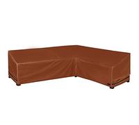 NettyPro Housse sectionnelle de patio 264,2 x 210,8 cm, en forme de L, imperméable, 600D, très résistante, pour meubles d'extérieur, canapé, salon, face à droite, marron