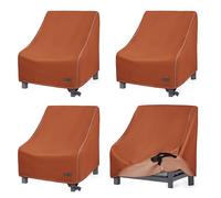NettyPro Lot de 4 Housses de Chaise imperméables pour extérieur, 66 x 71 x 71 cm (l x P x H), Marron
