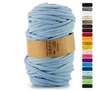 Netuno 1 Fil de macramé Bleu Clair 9mm 50m Cordon Coton pour macramé Fil de Bricolage décoration Loisirs créatifs Art et Artisanat Cordon de macramé Fil de Coton Corde macramé Cordon de Bricolage