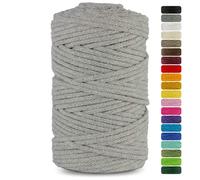 Netuno 1 Fil de macramé Gris 5mm 200m Cordon en Coton pour macramé Fil de Bricolage décoration Loisirs créatifs Art et Artisanat Cordon de macramé Fil de Coton Corde macramé Cordon de Bricolage