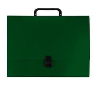 Netuno 1 mallette verte avec poignée A4 dos 5 cm mallette scolaire en carton valisette avec poignée porte-documents avec poignée porte-documents portable pour transport de documents bureau école