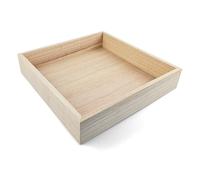Netuno 1 plateau carré en bois naturel - 25 x 25 x 5 cm - Boîte de rangement - Organisateur - Plateau décoratif