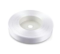 Netuno 1 ruban de satin, 12 mm x 32 m, couleur : blanc, en tissu, décoratif, pour le bricolage, la décoration de mariage, l’emballage de cadeau