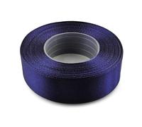 Netuno - 1 ruban de satin, 25 mm x 32 m, couleur : bleu marine, en tissu, décoratif, pour le bricolage, la décoration de mariage, l’emballage de cadeau