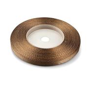 Netuno 1 ruban de satin, 6 mm x 32 m, couleur : marron clair, en tissu, décoratif, pour le bricolage, la décoration de mariage, l’emballage de cadeau