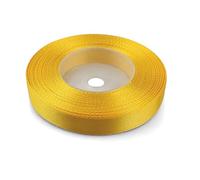 Netuno - 1 ruban de satin de 12 mm x 32 m - Couleur jaune soleil - Ruban décoratif en tissu - Pour travaux manuels, décoration de mariage, emballage cadeau