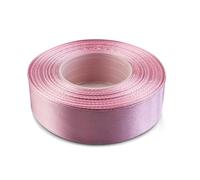 Netuno - 1 ruban de satin de 25 mm x 32 m - Couleur rose sale - Ruban décoratif en tissu - Pour travaux manuels, décoration de mariage, emballage cadeau