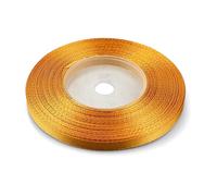 Netuno - 1 ruban de satin de 6 mm x 32 m - Couleur orange pâle - Ruban décoratif en tissu - Pour travaux manuels, décoration de mariage, emballage cadeau