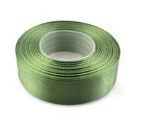 Netuno 1 ruban de satin vert kaki, 25 mm x 32 m, ruban coloré, ruban décoratif, tissu, cadeau, rouleau de satin, polyester, ruban coloré