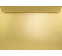 Netuno 10 enveloppes grandes enveloppes dorées C4 229x324mm 120g Sirio Pearl Aurum enveloppes élégantes décoratives pour mariage anniversaire baptême Noël invitations cartes de voeux documents photos