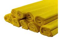 Netuno 10 rouleaux de papier crépon jaune 200 x 50 cm papier crêpe coloré pour bricolage décoration DIY loisirs créatifs cadeau fête mariage projets artistique travaux manuels