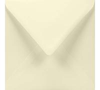 Netuno 100 enveloppes carées ivoires 155x155mm 100g Lessebo Smooth Ivory rabat pointu enveloppes décoratives idéales pour invitations brochures flyers anniversaire mariage cartes de vœux lettres