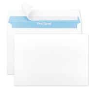 Netuno 100 enveloppes commerciales blanches C6 114 x 162 mm 90g enveloppes postales adhésives avec impression intérieure bleue sans fenêtre enveloppe blanche pour bureau lettres factures documents
