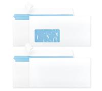 Netuno 100 enveloppes commerciales longues DL 110 x 220 mm 90g (50 sans fenêtre + 50 avec fenêtre à gauche) enveloppes postales adhésives blanche pour bureau lettres factures documents