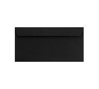 Netuno 100 enveloppes longues noires DL 110 x 220 mm 120g Design enveloppe faire-part rabat droit enveloppes élégantes pour lettres invitations cartes de vœux mariage anniversaire documents factures
