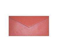 Netuno 100 enveloppes longues rouges DL 110x220mm Aster Metallic Ruby rabat pointu enveloppes nacrées enveloppes brillantes métallisées pour invitations anniversaires mariage cartes de vœux Noël