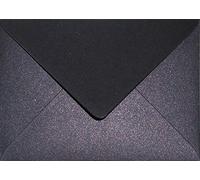Netuno 100 enveloppes nacrées noires B6 125 x 175 mm 120g Aster Metallic Black Cooper enveloppe brillante enveloppes élégantes pour lettres invitations mariage Noël cartes de voeux cartes postales