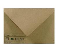 Netuno 100 enveloppes papier kraft brun naturel C6 114 x 162mm 100g Aster Kraft enveloppes brunes enveloppes vintage rétro papier écologique pour cartes de vœux invitations mariage anniversaires