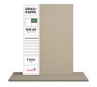 Netuno 100 Feuilles de Carton Gris A5 148 x 210 mm Carton de Reliure 1,0 mm Papier cartonné Gris 615g idéal pour Bricolage Reliure de Livres création de calendriers DIY Loisirs creatifs modélisme