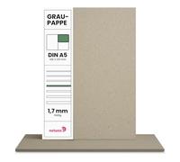 Netuno 100 Feuilles de Carton Gris A5 148x210 mm Carton de Reliure 1,7 mm Papier cartonné Gris 1046g idéal pour Bricolage Reliure de Livres création de calendriers DIY Loisirs creatifs modélisme