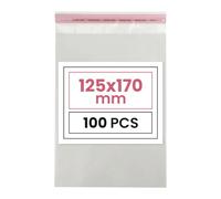 Netuno 100 sachets plats en PP 12,5 x 17 cm sachets plastiques transparents en polypropylène emballages d'envoi sacs plastiques transparents sacs plats d'expédition sac d'expédition plastique