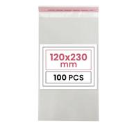 Netuno 100 sachets plats en PP 12 x 23 cm sachets plastiques transparents en polypropylène emballages d'envoi sacs plastiques transparents sacs plats d'expédition sac d'expédition plastique