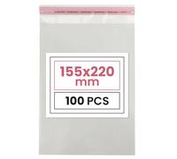 Netuno 100 sachets plats en PP 15,5 x 22 cm sachets plastiques transparents en polypropylène emballages d'envoi sacs plastiques transparents sacs plats d'expédition sac d'expédition plastique