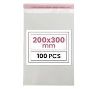 Netuno 100 sachets plats en PP 20 x 30 cm sachets plastiques transparents en polypropylène emballages d'envoi sacs plastiques transparents sacs plats d'expédition sac d'expédition plastique