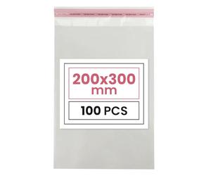 Netuno 100 sachets plats en PP 20 x 30 cm sachets plastiques transparents en polypropylène emballages d'envoi sacs plastiques transparents sacs plats d'expédition sac d'expédition plastique