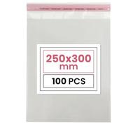 Netuno 100 sachets plats en PP 25 x 30 cm sachets plastiques transparents en polypropylène emballages d'envoi sacs plastiques transparents sacs plats d'expédition sac d'expédition plastique