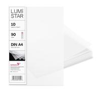 Netuno 10x papier transparent blanc A4 210 x 297 mm 90g LumiStar feuilles de papier calque imprimable pour cartes d'invitation scrapbooking intercalaires plans d'architecture dessin calligraphie
