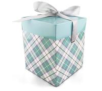 Netuno 1x boîte cadeau bleu-turquoise 12cmx12cmx15cm boîte-cadeau élégante avec couvercle et ruban coffret cadeau avec ruban carton cadeau coffret cadeau pour anniversaires fêtes mariage souvenirs
