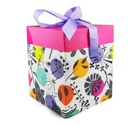 Netuno 1x boîte cadeau colorée 12cmx12cmx15cm petite boîte-cadeau décorative avec couvercle et ruban coffret cadeau avec ruban carton cadeau coffret cadeau pour anniversaires fêtes mariage souvenirs