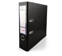 Netuno 1x classeur à anneaux noir A4 mécanisme à 2 anneaux 8cm classeur à 2 anneaux classeur plastique éco classeur d'école classeur pour documents de format A4 classeur à levier bureau maison