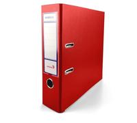 Netuno 1x classeur à anneaux rouge A4 mécanisme à 2 anneaux 8cm classeur à 2 anneaux classeur plastique éco classeur d'école classeur pour documents de format A4 classeur à levier bureau maison