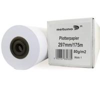 Netuno 1x rouleau de papier pour traceur 297 mm x 175 m mandrin 76 mm 80 g rouleau de papier de copie papier de qualité supérieure pour copieurs grand format systèmes de traçage à jet d'encre