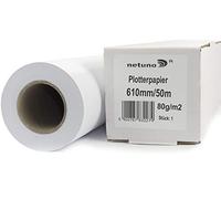 Netuno 1x rouleau de papier pour traceur 610mm x 50m 80g/m² mandrin 50 mm (2 pouces) papier traceur blanc universel systèmes de traçage à jet d'encre