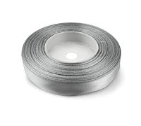 Netuno 1x rouleau ruban satin argent 12 mm x 32 m ruban de tissu rubans de satin ruban cadeau ruban décoratif pour emballages cadeaux décoration bricolage DIY ruban de couleur ruban de soie satin